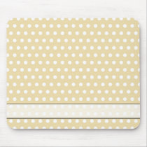 Beige and White Polka Dot Pattern. Spotty. Mouse Pad