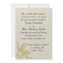 Beige and Yellow Wedding Invitation