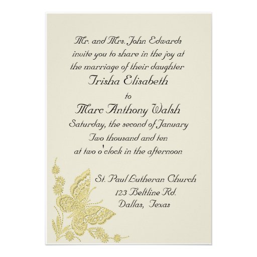 Beige and Yellow Wedding Invitation