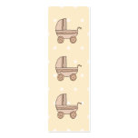 Beige Baby Pram. On spotty background. Business Cards