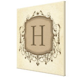 Beige Chandelier Monogram Initial canvas prints