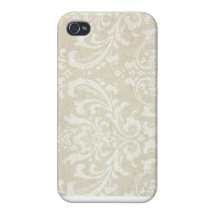 Beige Damask iPhone 4 case