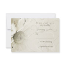 Beige Floral Elegant Wedding RSVP Cards Personalized Announcements