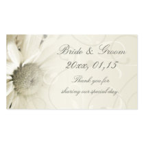 Beige Floral Wedding Favour Tags Business Cards