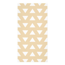 Beige Geometric Pattern with Triangles. Customized Photo Card