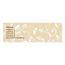 Beige Leaves - Skinny Business Card