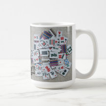 Beige- mah jongg mug