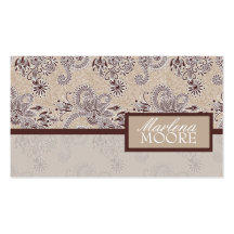 Beige Paisley Print Business Card