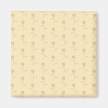 Beige pattern of roses. refrigerator magnets