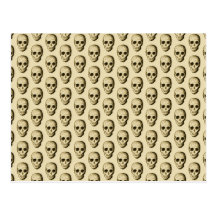 Beige Pattern with Skulls. Postcard
