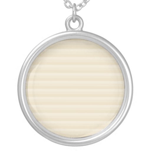 Beige Tan Colour Stripe Pattern. Personalized Necklace