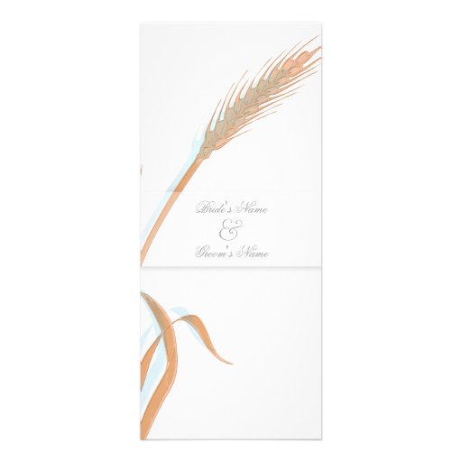 Beige tan wedding wheat flower invitations