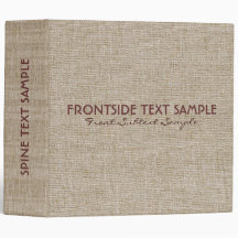 Beige Tones Linen Burlap Fabric Look 2 Binders