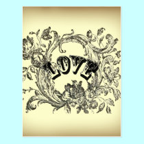 Beige Vintage Love Victorian Style postcards