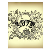 Beige Vintage Love Victorian Style Post Cards