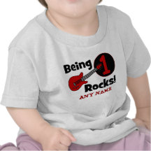 Being 1 Rocks! Personalized Baby's 1st Birthday Tshirt