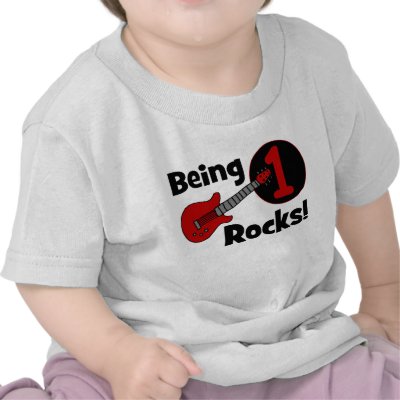 Being 1 Rocks! Personalized Baby's 1st Birthday T-shirts by kustomizedkids