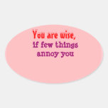 Being Wise -  Words of wisdom Oval Stickers