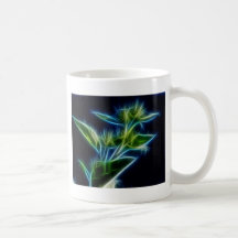 Bel art turquoise abstrait de fleur de vert de cha tasse