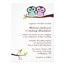 Bel épouser de hiboux invitation personnalisable