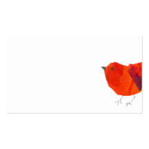Bel petit oiseau rouge d'animaux modèles de cartes de visite