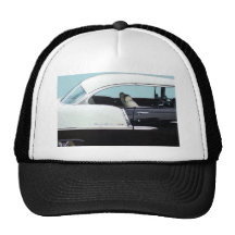 belair design black light blue and white chrome mesh hats