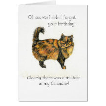 Belated Birthday Card - Brown Tabby Cat