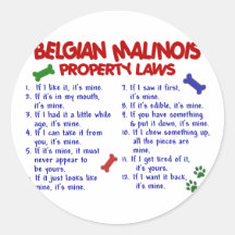 BELGE MALINOIS PL2 AUTOCOLLANT ROND
