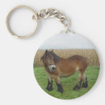 Belgian Draught   Horse-looking back Key Chain