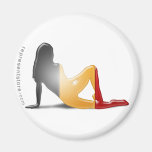 Belgian Girl Silhouette Flag Refrigerator Magnet