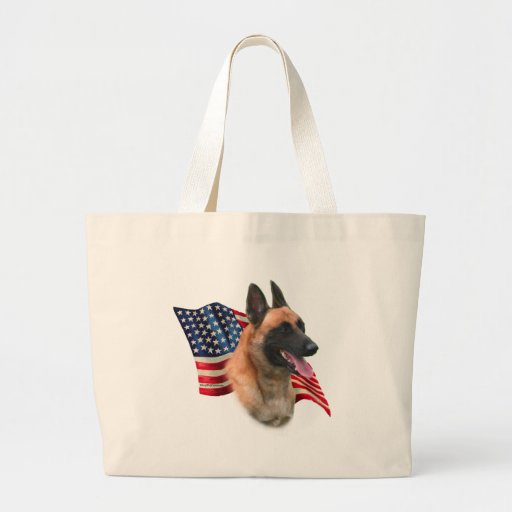 Belgian Malinois Flag Tote Bag
