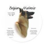 Belgian Malinois History Design Round Stickers