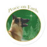 Belgian Malinois Peace Round Stickers