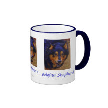 BELGIAN SHEPHERD IN BLUE COFFEE MUG