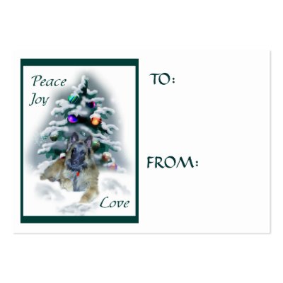 Belgian Tervuren Christmas Gifts Name Tags Business Card Template by DogsByDezign