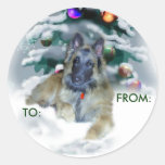 Belgian Tervuren Christmas Gifts, TO:, FROM: Sticker