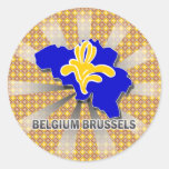 Belgium Brussels Flag Map 2.0 Sticker