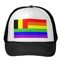 belgium country gay proud rainbow flag homosexual trucker hats