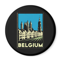belgium europe art deco retro travel vintage magnet