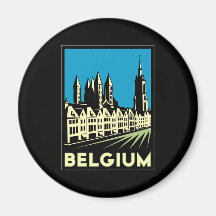 belgium europe art deco retro travel vintage magnet