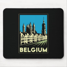 belgium europe art deco retro travel vintage mousepad