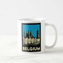 belgium europe art deco retro travel vintage coffee mug