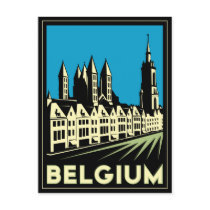 belgium europe art deco retro travel vintage postcard