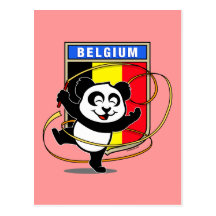 Belgium Rhythmic Gymnastics Panda Postcard