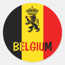 Belgium Round Sticker
