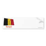 Belgium Waving Flag with Name in Dutch Bumper Sticker