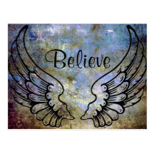 Believe - Angel Wings Celestial Postcard