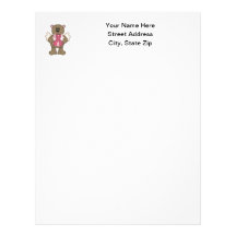 Believe Bear (brown) Letterhead Template