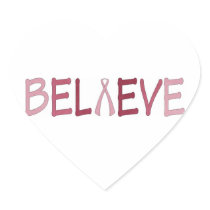 Believe breast cancer awareness stickers