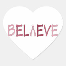 Believe breast cancer awareness stickers